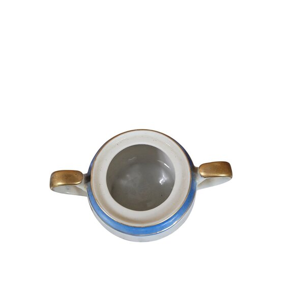 Vintage Japanese Porcelain Sugar Bowl With Lid & Double Handles Dragon Design Go - Picture 6 of 10